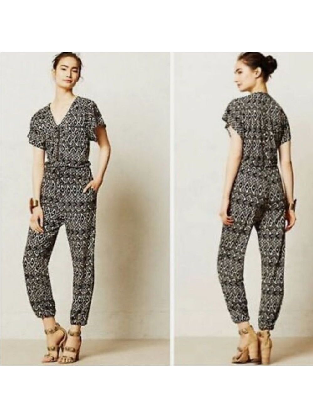 Anthropologie Corey Lynn Calter Franca Tie Waist Jogger Jumpsuit